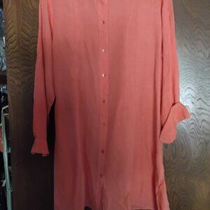 Eileen Fisher peach tunic size large